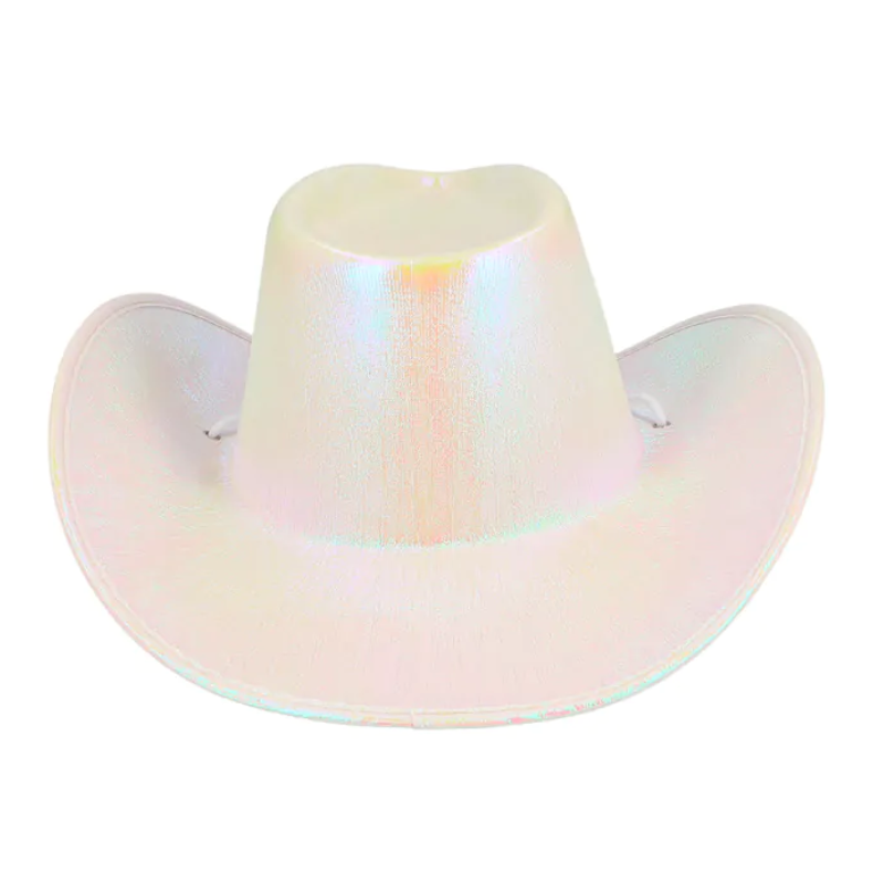Chapeau de Cowboy blanc irisé