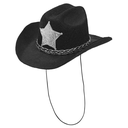 Mini chapeau noir de Cowboy avec étoile de Sheriff
