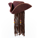 Chapeau Tricorne de Pirate avec cheveux