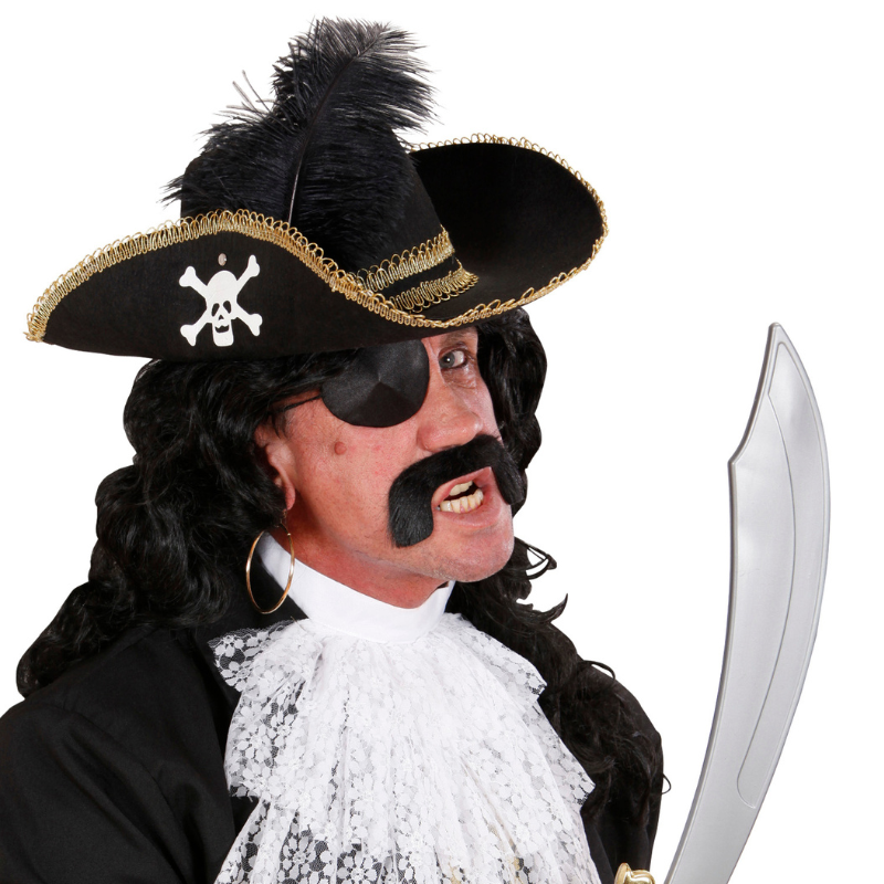 Chapeau de Pirate avec tête de mort et plume