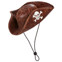 Mini chapeau tricorne de pirate en simili cuir