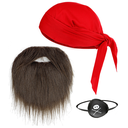 Set de Pirate (Bandeau, cache-oeil, barbe et moustache)