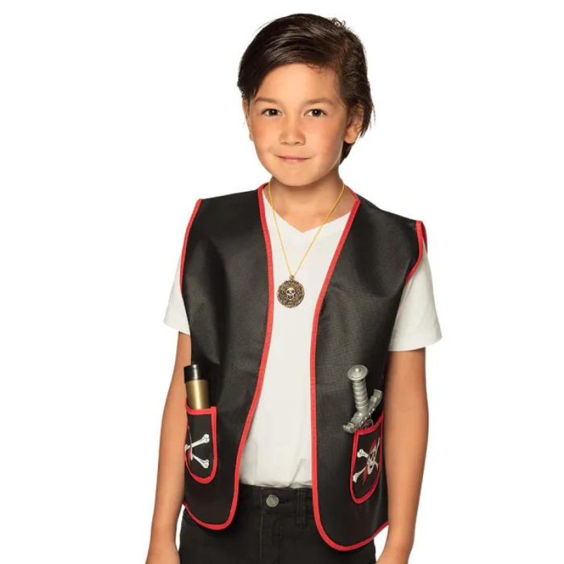 Set de pirate avec télescope, monnaie et couteau plastique