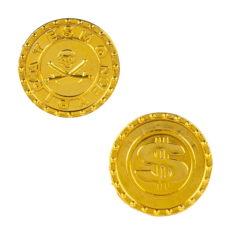 Set de pirate avec télescope, monnaie et couteau plastique