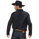 Chemise de Cowboy noire avec paillettes rouges