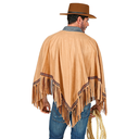 Poncho marron en daim pour adulte