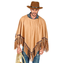Poncho marron en daim pour adulte