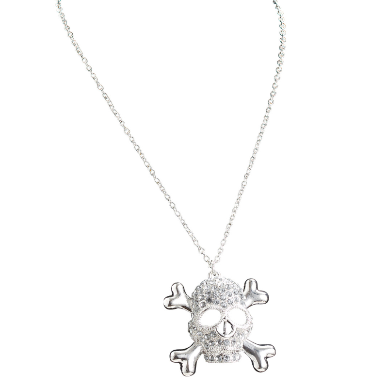 Collier tête de mort avec strass