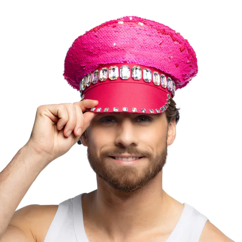 Casquette Sandy Candy sequins réversibles rose/irisé