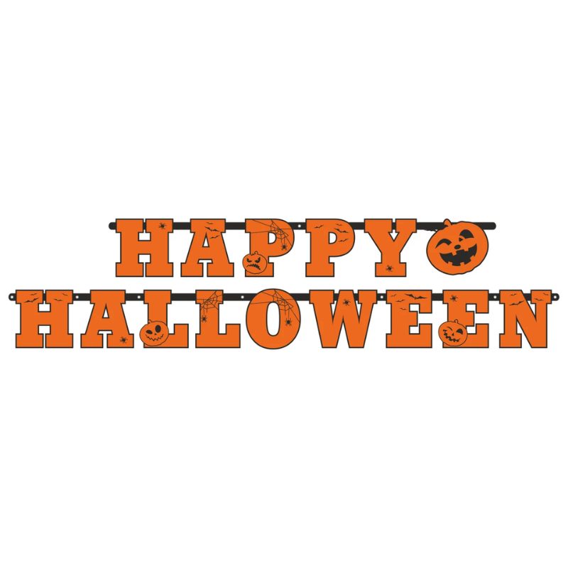 Guirlande Happy Halloween orange