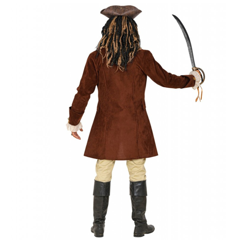 Manteau suédine brun de pirate pour homme