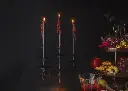 Bougies noires saignantes 25 cm, lot de 3