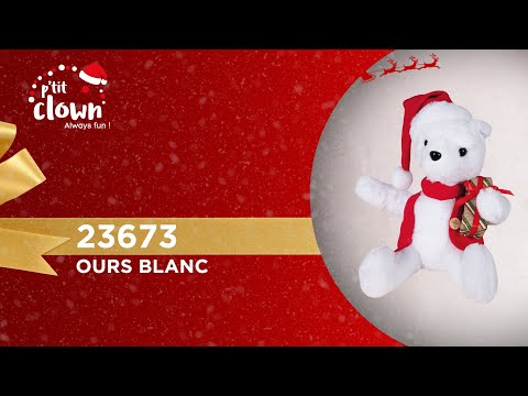 Ours polaire de Noël animé et sonore 30 cm
