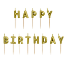 Bougies dorées "Happy Birthday" 2,5 cm