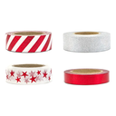 Ruban décoratif rouge en papier autocollant