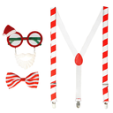 Set d'accessoires de noël - Lunettes, bretelles, nœud papillon 