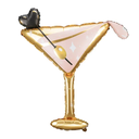 Ballon verre à cocktail rose et or