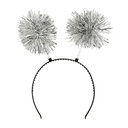 Serre-tête pompons argent métallisés