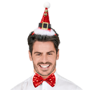 Serre tête chapeau de noël avec clochettes et nœud papillon