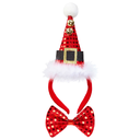 Serre tête chapeau de noël avec clochettes et nœud papillon
