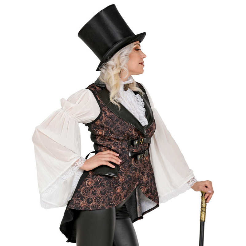 Déguisement femme gilet Steampunk queue de pie