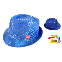 Chapeau sequin  clignotant 6 LED couleur aux choix 