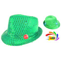 Chapeau sequin  clignotant 6 LED couleur aux choix 