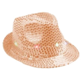 Chapeau sequin  clignotant 6 LED couleur aux choix 