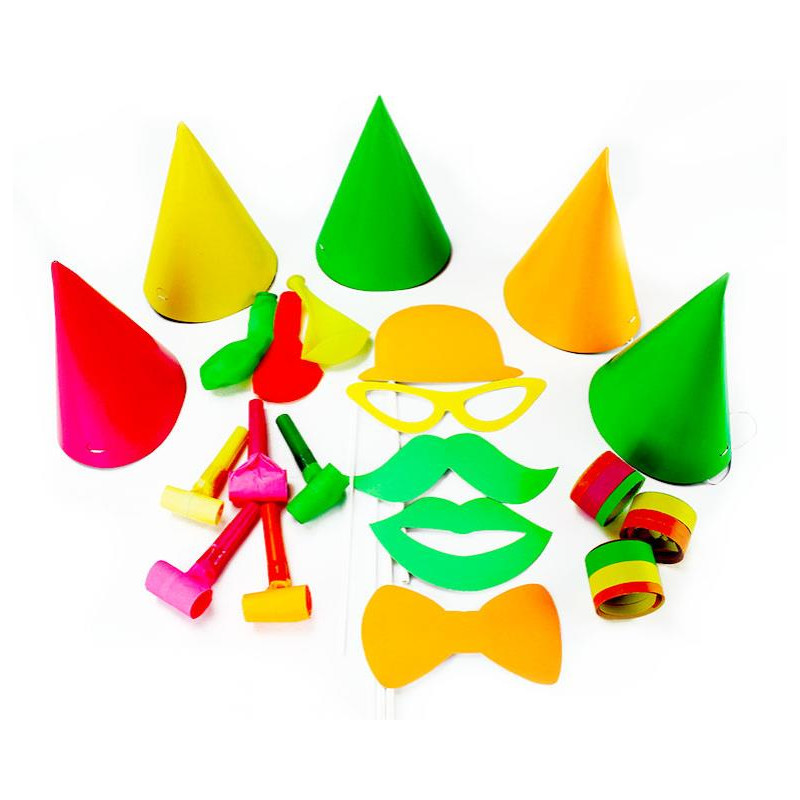 sachet cotillons pour 5 personnes fluo aves cavalier