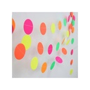 4 Guirlandes 4.4 m DOTS FLUO NEON UV Coloris néon réagissant lumière noire.