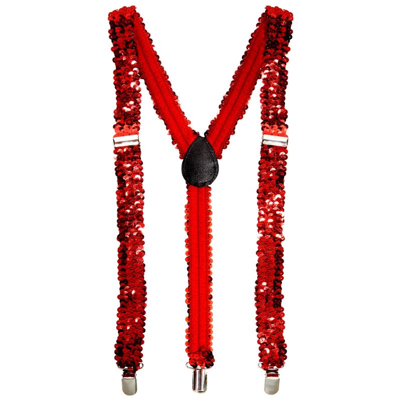 Bretelles à sequins rouge