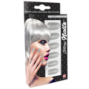 Faux-ongles paillettes argent