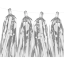 Guirlande pompons argent métallisé