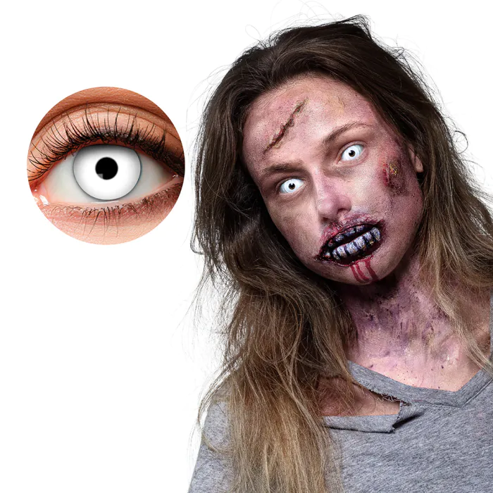 Lentilles fantaisies White Zombie - 1 Semaine 