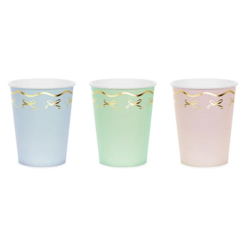 6 Gobelets nœuds dorés collection pastel
