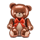 Ballon Ourson brun et nœud rouge 88 cm