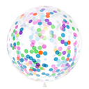 Ballon latex confettis multicolore 1 m