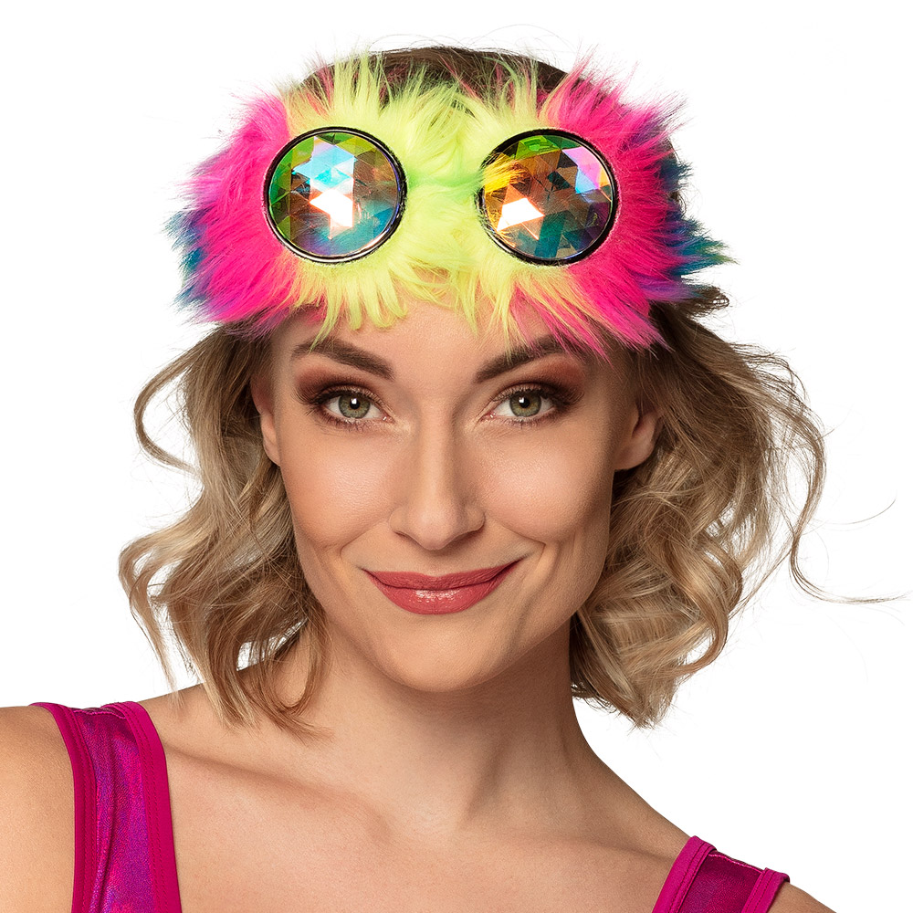 Lunettes rave party avec fourrure