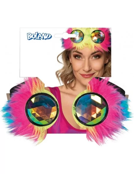 Lunettes rave party avec fourrure