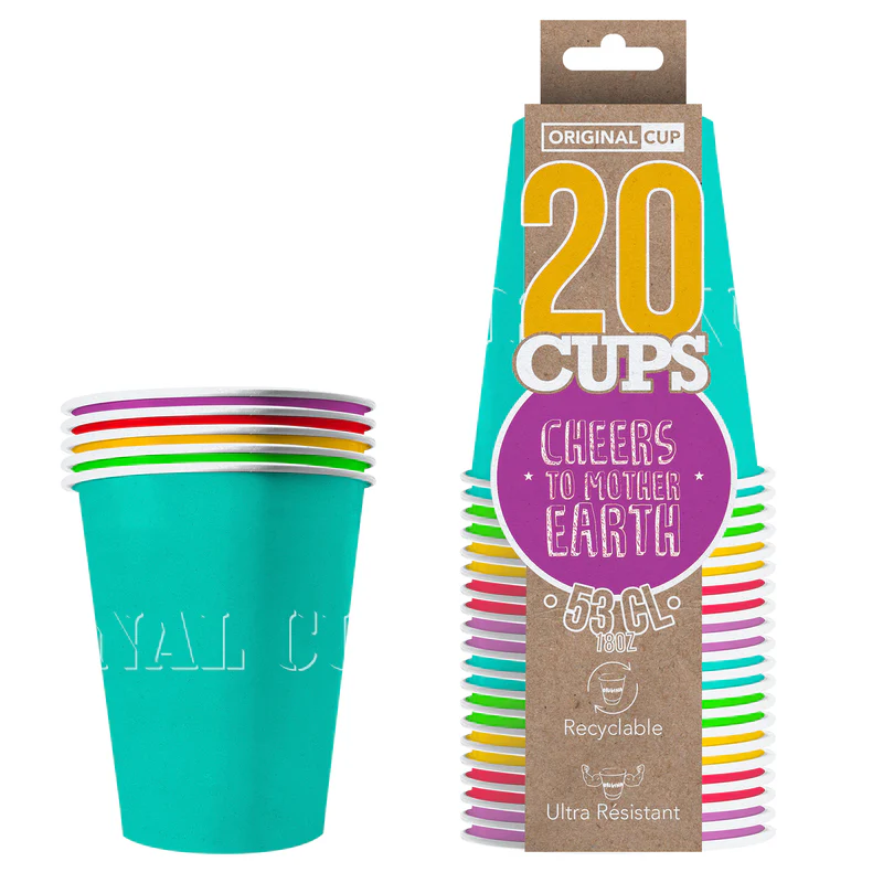 20 gobelets en carton - 53 cl