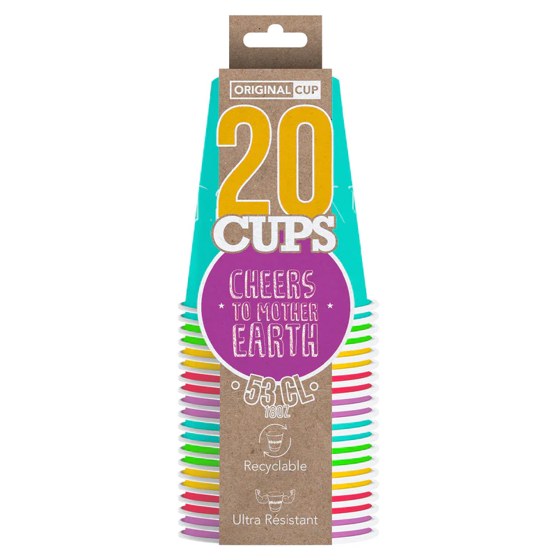 20 gobelets en carton - 53 cl