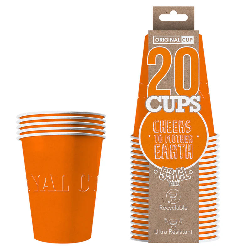 20 gobelets en carton - 53 cl