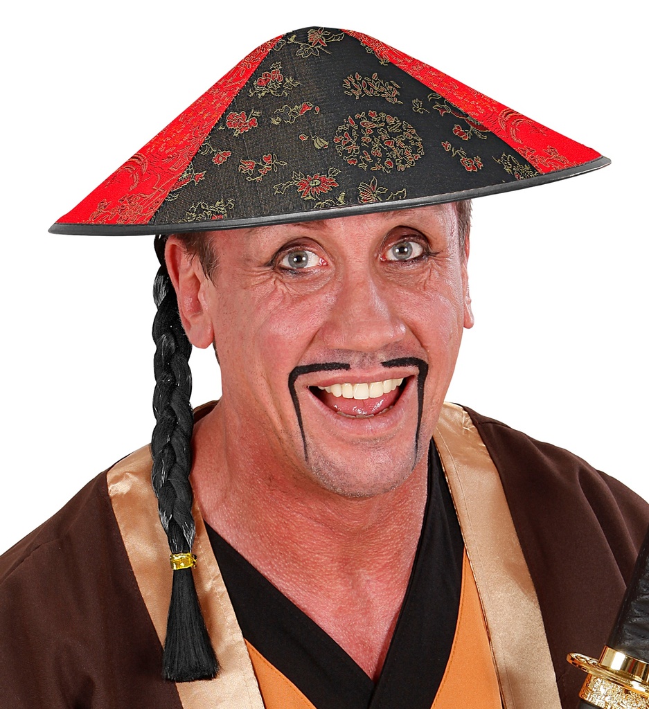 Chapeau Chinois avec natte