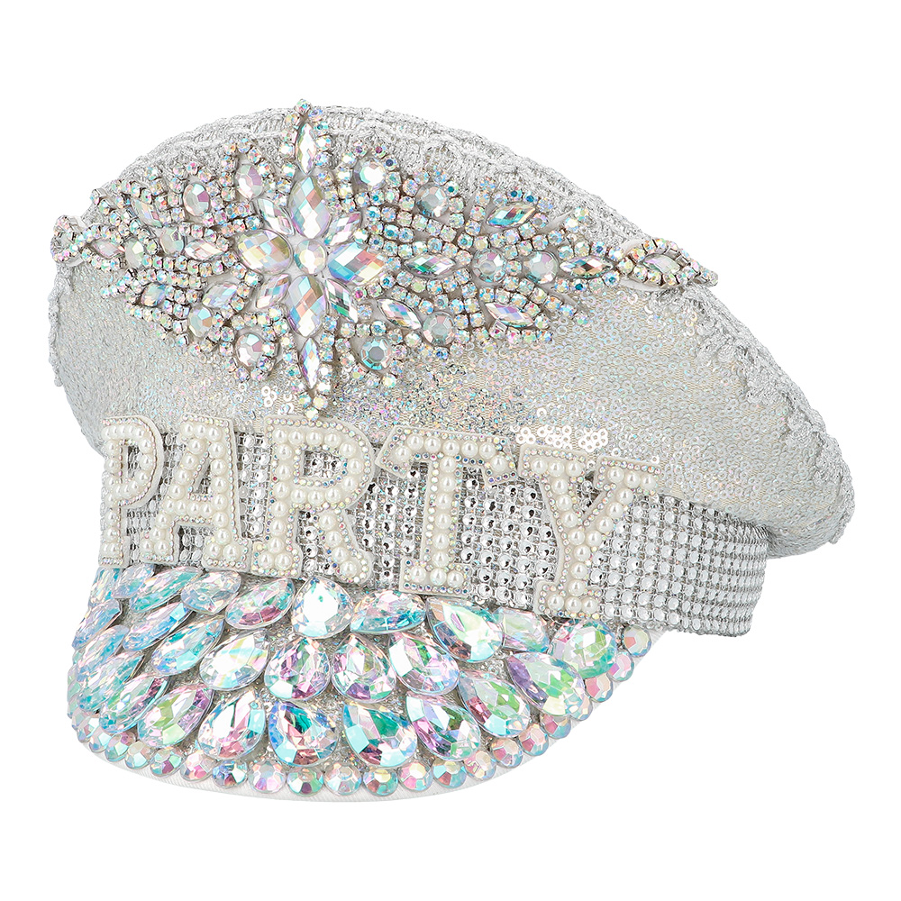 Casquette "Party" sequins et pierres