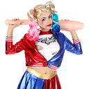 Perruque d'Harley Quinn pour femme