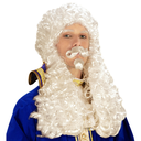Perruque François 1er avec moustache et barbiche
