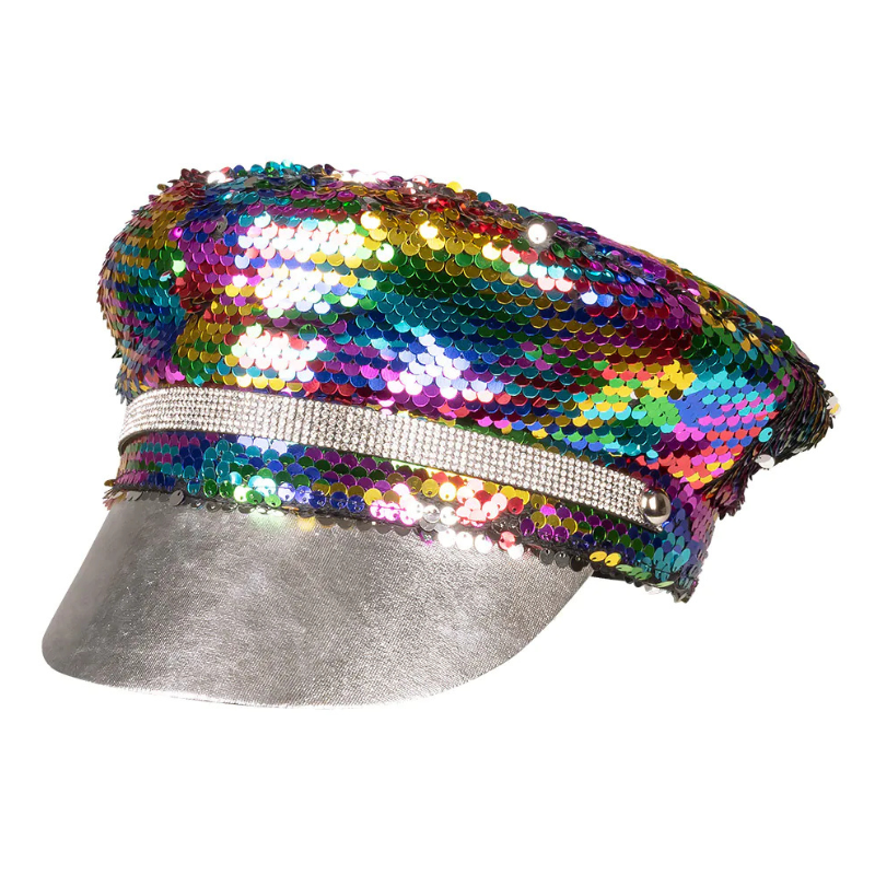 Casquette à sequins arc-en ciel-reversible 