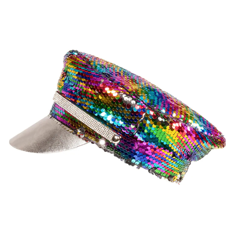 Casquette à sequins arc-en ciel-reversible 