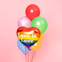 Ballon Alu Coeur Arc en Ciel "Love is Love" 35 cm