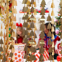 Rideau de sapins or mate - Noël